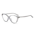 Chic cat-eye blue light glasses in transparent grey frame with metal hinges - Translucent Gray Frame (Plain Lens)