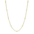 Elegante collana a catena serpente dorata con piccole perline per donna - Collana di perle 3mm-Oro