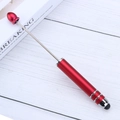 Red matte stylus pen for tablets with silver metal stem and soft touch tip - Red