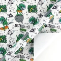 Thick cartoon gift wrapping paper featuring space dinosaur and rocket patterns - Style 5: Astronaut Dinosaur