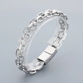 Bracciale a catena punk in acciaio inossidabile argento lucido con chiusura magnetica - Stile A Color Acciaio (22cm)