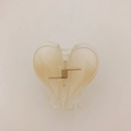 Translucent beige heart-shaped claw clip for elegant hair styling for women - Heart / Yellow
