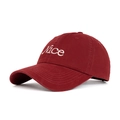 Classic burgundy washed cotton baseball cap with white Nice embroidery on the front - Red