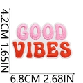Detailed size specifications for the Good Vibes embroidered motivational patch - No. 32 (Good Vibes)