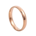 Close-up of a minimalist 2mm rose gold dome ring showing smooth polished steel texture - US 6 / 3mm / Rose Gold