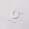 Polished stainless steel Hamsa Hand pendant, 23mm round charm with hollow palm cutout - Steel Color Hollow Palm Disc / Steel