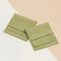 Olive green velvet jewelry pouch with snap button flap for rings and necklaces - Envelope Style / 8*8cm / Fruit Green