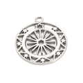 Colgante de noria en acero inoxidable plateado con diseño de estrellas - Plateado