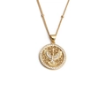 Collana dorata con ciondolo a forma di colomba della pace e croce con zirconi cubici - Croce della colomba della pace con zirconia trasparente