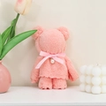 Handmade pink coral fleece bear towel with a decorative pearl bow and gift ribbon - Bear Light Pink / 30*30 (with Balls And Pearls)