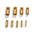 Polished gold stainless steel cylinder end caps for jewelry making in various sizes - Internal Diameter 1mm / Gold