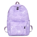 Mochila acolchada violeta con patrón de corazones, textura de espiga y bolsillos laterales - Morado