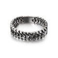 Silver stainless steel 316L dragon bone chain bracelet with heavy duty links - Steel