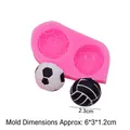 Pink silicone mold for soccer and volleyball shapes, includes finished 2.3cm craft balls - 2# Pink (Football & Volleyball)
