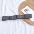 Elastic no-buckle lazy belt in dark grey stretch fabric with faux leather end tabs - Denim Style(10#)