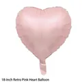 18-inch heart-shaped vintage pink foil balloon with soft metallic luster for party decor - Retro Pink