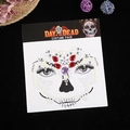 Day of the Dead face jewels with white pearls and red teardrop gems for Halloween - Pearl