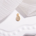 Eleganter goldener Tropfenanhänger mit Zirkonia Einlage für DIY Schmuckdesign - Tropfenform / Gold