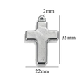 Silver vintage stainless steel cross pendant featuring precise 35mm by 22mm dimensions - Style 48