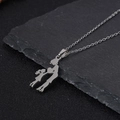 Collana con ciondolo silhouette madre e figlia in acciaio inossidabile argento - Mamma + 1 Figlia / Argento