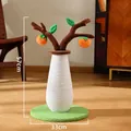 Persimmon tree cat scratching post with paper rope base and orange plush toys, 57cm tall - Persimmon Tree Post-Paper Rope Style
