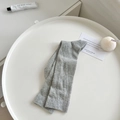 Gray ribbed knit mid-calf socks in candy color style for women summer cotton wear - Light Gray