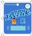 Blue STUDY Break money holder gift card with cartoon book design and 10 dollar slot - Study Break - $10 (No Money)