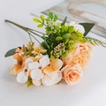 Artificial ranunculus flower bouquet in elegant champagne and cream white for home decor - Yellow