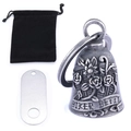 Biker Betty guardian bell set with engraved floral patterns and velvet storage pouch - Vintage Guardian Bell 3-Piece Set