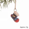 Mini décoration de botte de Noël en résine rouge et bleue avec clochette dorée - Botte de Noël Bleue