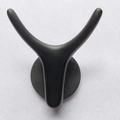 Matte black magnetic Y-shaped wreath hook with round base for door and wall hanging - Black Horn Style Hook