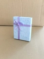 Sky blue textured jewelry gift box with purple ribbon flower for necklaces and pendants - 9*7*2.8cm / Violet
