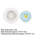 Madeliefje siliconen mal voor fondant decoratie en DIY ambachten 4,5x4,5cm - Dahlia Stijl (A832) / Grijs