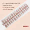 3D sea salt cake theme press-on nails with cream texture and bow details 30pcs - 3D Sea Salt Cake Style (MD208-T)