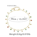 Detail view of colorful enamel daisy charms necklace with specific size and weight labels - 18K Gold / Colorful Daisy Style (KN0004)