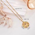 Collana a croce bussola in acciaio titanio dorato con gemme colorate e catena 40cm+5cm - TG 2558-Croce Rotonda / Oro