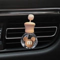 Car air vent perfume diffuser in milk tea color with Mickey shape and wooden lid - Brown Mickey Style M / Air Vent Empty Bottle