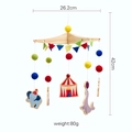 Wooden baby crib mobile with felt animals and circus theme hangings, 42cm height - Circus Mobile