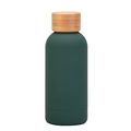 350ml dark green matte stainless steel water bottle with a natural bamboo wood lid - 350ml / Moss Green