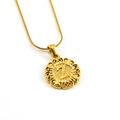 Collana dorata con ciondolo circolare traforato e lettera I su catena a maglia serpente - Lettera Z