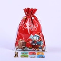 Red Christmas drawstring foil gift bag featuring cartoon penguin and Merry Christmas text - 42*29 3D Penguin