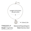 Dimensioni e dettagli della collana con ciondolo a spirale argento su sfondo bianco - Argento (YYN023371-P)