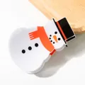 Pinza per capelli a forma di pupazzo di neve bianco con sciarpa arancione per Natale - Pupazzo di Neve A (D2-1-20)