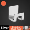 Silver stainless steel sponge holder with adhesive backing and brushed metal finish - 201 Stainless Steel Silver