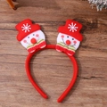 Luminous Santa Claus headband with red fabric and cute snowman figures for Christmas parties - Dual Head Glowing Snowman Style