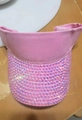 Visiera parasole rosa da donna con strass scintillanti sul bordo per l'estate - Diamante Puntinato Rosa