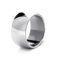 Polished silver wide band ring 12mm minimalist punk style for men in high gloss finish - US 5 / Silver