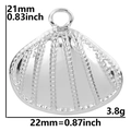 Detailed view of silver shell pendant with 21mm dimensions and weight specifications - Pendant Only / Silver