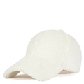 Winter white faux shearling baseball cap for women with warm fleece texture - Adjustable / Off White