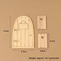 Miniature wooden Christmas door and heart-cut windows set with detailed dimensions - Door Set 2 (3pcs)